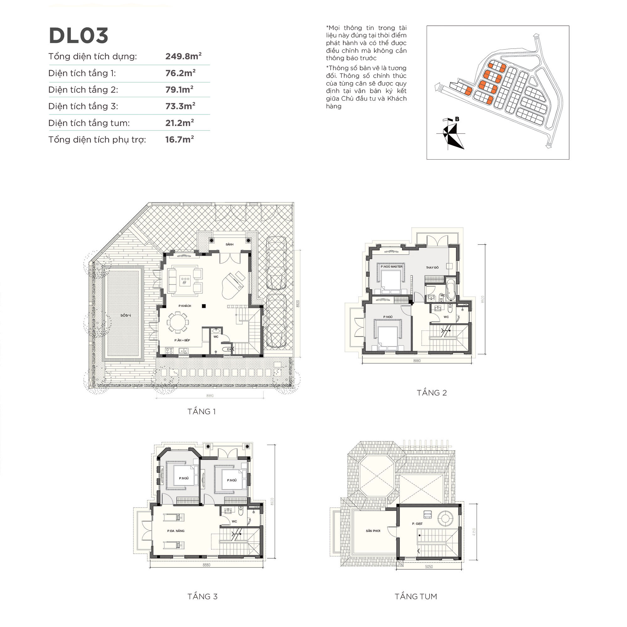 mặt bằng biệt thự đơn lập dl03 vinhomes green villas